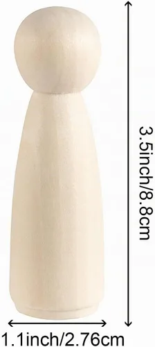 Vista 2 de HOIGON 30 muñecas de madera de 3.5 pulgadas, muñeca de madera sin terminar de 3.543 in para manualidades, boda, decoración de pasteles, pintura
