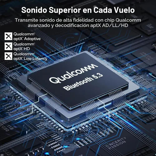 Vista 5 de 1Mii SafeFly Dual Adaptador Bluetooth de avión para AirPods o auriculares, transmisor Bluetooth con pantalla, control de volumen, aptX adaptable