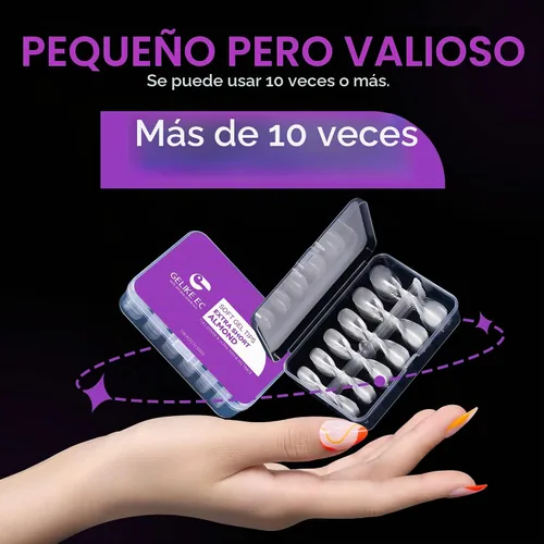 Vista 7 de Gelike ec Puntas de uñas extra cortas en forma de almendra: 120 piezas de puntas de gel suave para puntas de uñas de gel de cubierta completa