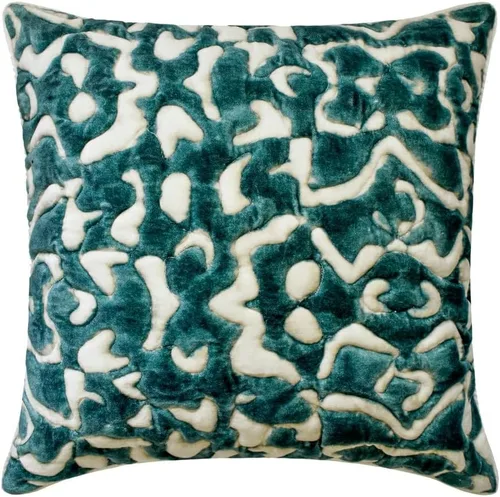 Vista 22 de The HomeCentric Fundas de almohada decorativas azules de 12 x 12 pulgadas (11.8 x 11.8 in), acolchadas de jacquard y almohadas bordadas para sofá