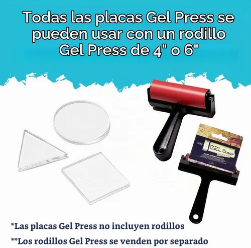 Vista 6 de Gel Press placa de gel de impresión, Transparente Placas de impresión de gel de 3 formas (círculo, triángulo, cuadrado) para artes y manualidades