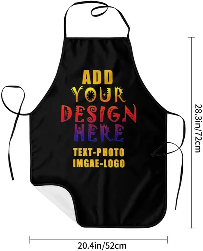 Vista 5 de Delantales personalizados para añadir nombre, logotipo, texto, foto, diseño de imagen, delantal de chef para grandes regalos