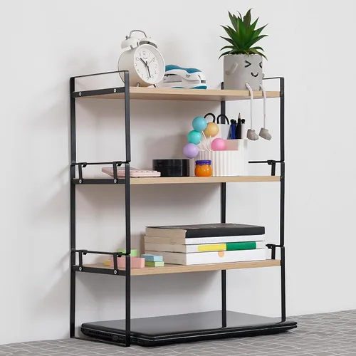 Vista 17 de YGYQZ - Organizador de escritorio de madera para oficina - Suministros de escritorio, lindo tocador, estante de almacenamiento y organización