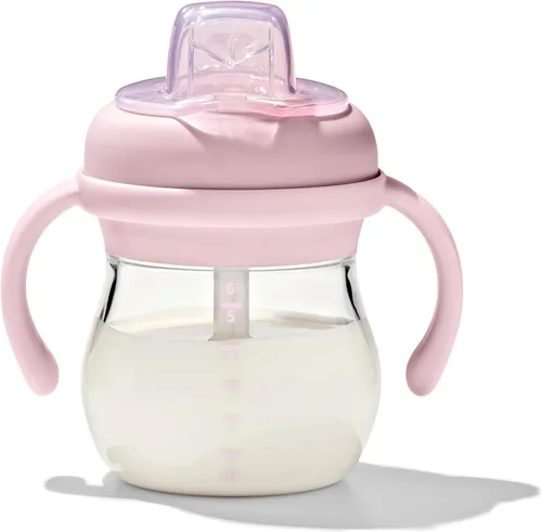 Vista 7 de OXO Tot Transitions - Vaso para sorber de boquilla suave con asas extraíbles, 6 onzas, flor Blossom