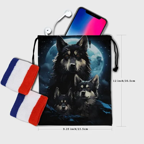 Vista 97 de Bolsa de agarre de gimnasia de piel de animal, bolsa de gimnasia con cordón ajustable, bolsa de cuerda para fauna silvestre, Mariposas Galaxy