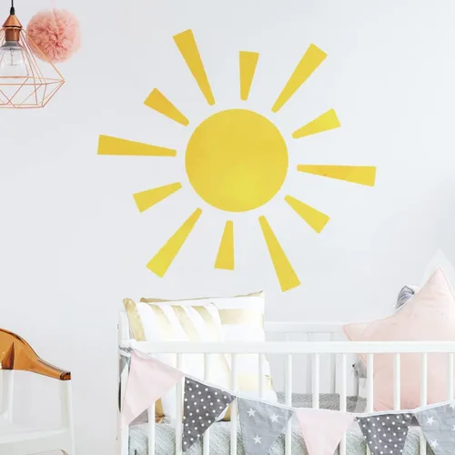 Vista 13 de 45.6 x 23.8 pulgadas, diseño bohemio de medio sol, calcomanías de pared removibles para pared, vinilo para despegar y pegar, calcomanías de medio