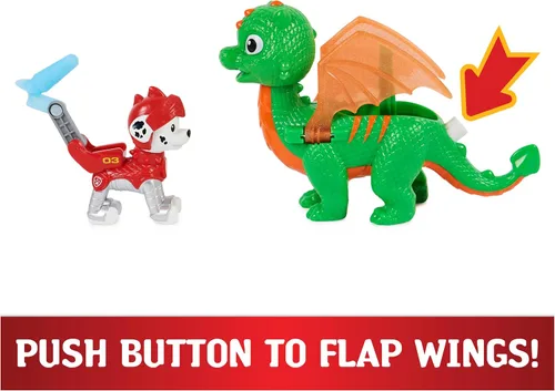 Vista 5 de Paw Patrol, Rescue Knights - Juego de figuras de acción de jade Marshall y Dragón, juguetes para niños a partir de 3 años