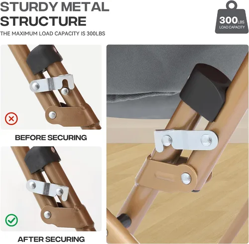 Vista 10 de Cómoda silla con platillo, silla de sala de estar, silla plegable acolchada suave de piel sintética, silla de luna cómoda para sala de estar