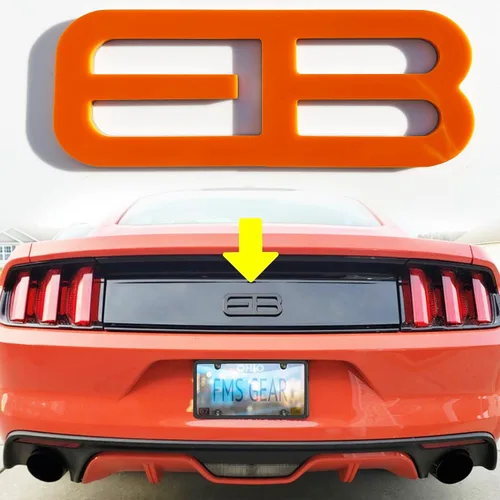 Vista 9 de Emblema EB trasero personalizado de 1 pieza compatible con Mustang Eco Ecoboost insignia logotipo (azul oscuro)