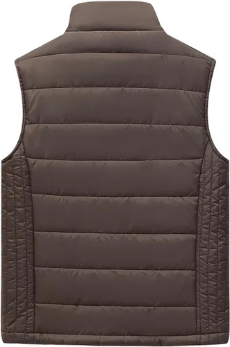 Vista 30 de Msmsse Chalecos de invierno para hombre, con forro polar, acolchado, casual, sin mangas