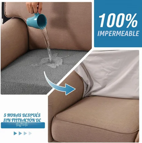 Vista 3 de H.VERSAILTEX Fundas Impermeables para Cojines de Asiento de Sofá, Fundas de Sofá para Asientos, Protectores Antideslizantes para Cojines de Sofá