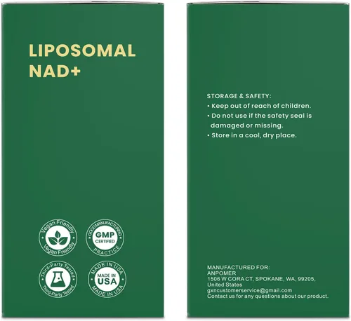 Vista 9 de Suplemento NAD con ribósido liposomal de nicotinamida 600 mg, resveratrol, CoQ10, PQQ y D-ribosa, mezcla de electrolitos, 30 paquetes líquidos