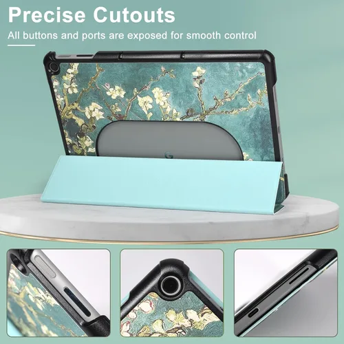 Vista 6 de Caweet Funda para tableta Google Pixel 2023 de 11 pulgadas, ultra delgada, ligera, carcasa rígida con soporte de triple pliegue con cierre