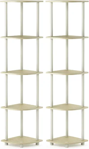 Vista 70 de Furinno Turn-N-Tube Organizador de encimera de cocina, estante organizador de encimera de esquina de 2 niveles, estante esquinero, para cocina