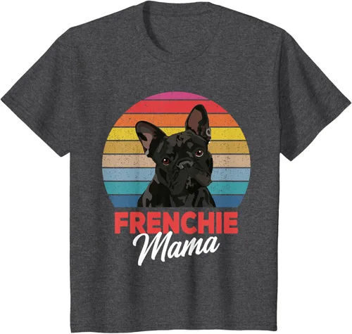Vista 40 de Frenchie Mama - Camiseta divertida de regalo para niñas y perros Bulldog Francés, Negro, S
