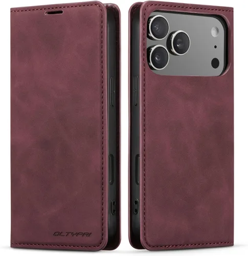 Vista 34 de QLTYPRI Funda tipo cartera para iPhone Air, 3 tarjeteros, color negro Funda de piel sintética de alta calidad, cierre magnético, soporte