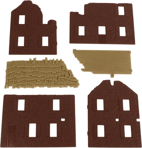 Vista 3 de BMC WW2 Granja francesa bombardeada - Accesorio de conjunto de soldados de plástico para juguetes en miniatura