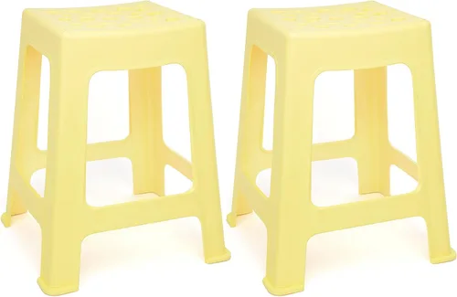 Vista 7 de Mintra Home - Taburetes de plástico ligeros, paquete de 2 (12.5 pulgadas de altura, negro)
