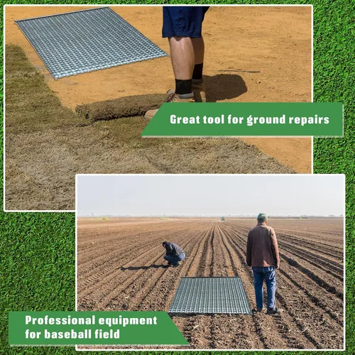 Vista 5 de Shimeyao Estera de arrastre de zinc resistente de malla de acero Infield Drag Multi Surface Mat para entrada, granja, jardín, béisbol, campo