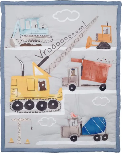 Vista 9 de Bedtime Originals Construction Zone - Juego de ropa de cama de 3 piezas para cuna de bebé