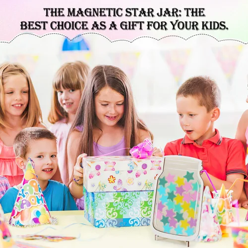 Vista 7 de Tarro magnético de estrellas, tarros de estrellas de recompensa para niños, tarro magnético de estrella de recompensa para tablero de aula, tarros