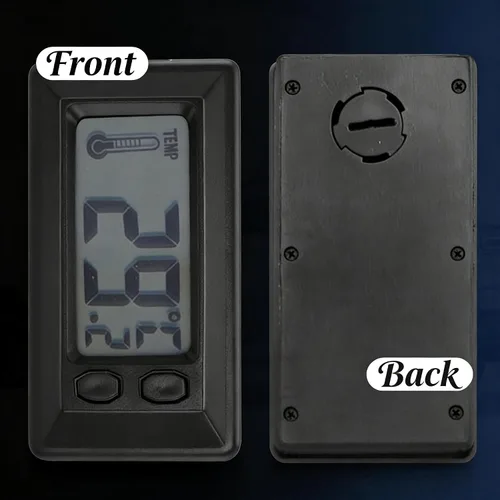 Vista 6 de Riloer Mini Termómetro Digital para Coche, Medidor Digital LCD en Fahrenheit o Celsius para Interior y Exterior, Registros de Temperatura Máxima