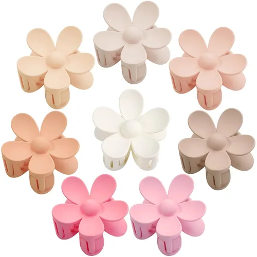 Vista 12 de Pinzas para el cabello de flores, 8 unidades, pinzas grandes para mujeres y niñas, cabello grueso y delgado, agarre fuerte, antideslizantes