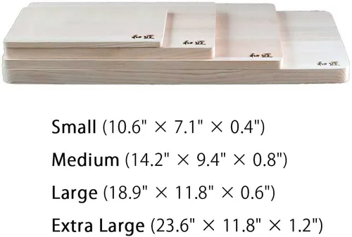 Vista 6 de WASHO Hinoki Japanese Cypress - Tabla de cortar prémium fabricada en Japón (pequeña), color marrón