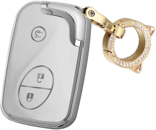 Vista 3 de ontto Funda para llave con llavero compatible con Lexus de 3 botones, carcasa de TPU suave para Gx460 Gx400 Rx270 Es240 Es350 Ls460 Accesorios