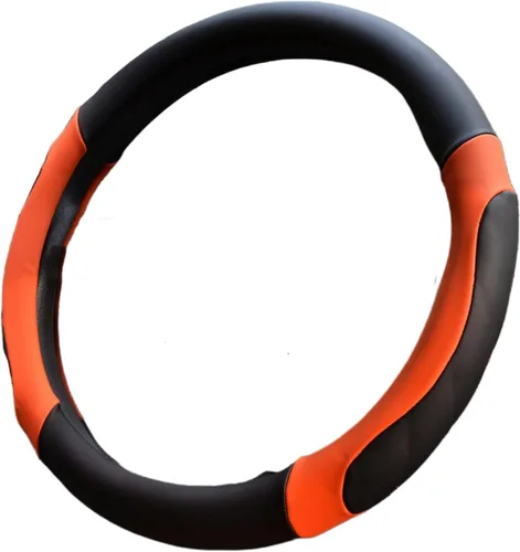 Vista 10 de Moyishi Funda de cuero superior para volante, ajuste universal, suave y transpirable, color negro