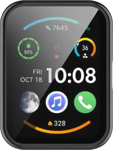 Vista 8 de Funda protectora de pantalla de vidrio templado compatible con Huawei Watch Fit/Fit New/Fit Special Edition Smart Watch Protector de pantalla