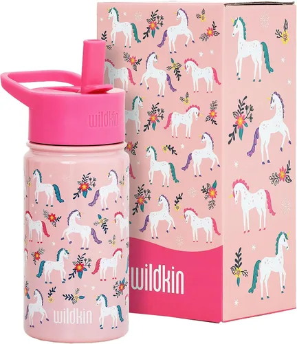 Vista 34 de Wildkin Kids - Botella de agua de acero inoxidable de 14 onzas para niños – Sin BPA, a prueba de fugas, aislada, fácil de limpiar - Ballerina