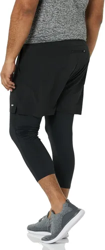 Vista 4 de Tienda Essentials Pantalones cortos de correr tejidos de doble capa para hombre que absorben la humedad