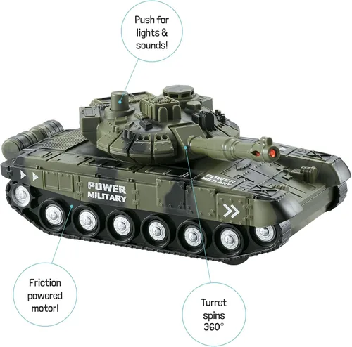 Vista 4 de Vokodo Paquete de 5 unidades de vehículos de las Fuerzas Armadas, vehículos eléctricos de fricción, incluye helicóptero, tanque y figuras