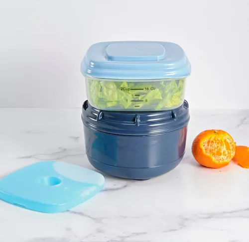 Vista 10 de Fit & Fresh 216HL - Juego de entrada con bolsa de hielo, 3 recipientes reutilizables para control de porciones, sin BPA, apto para microondas
