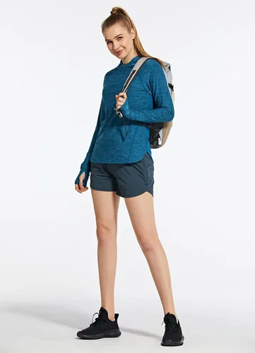 Vista 6 de BALEAF Camisas de secado rápido para mujer, manga larga, para correr, senderismo, entrenamiento, UPF50+ SPF
