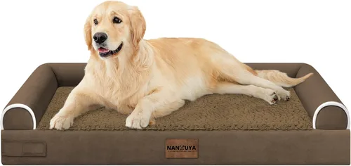Vista 124 de NANUYA - Cama ortopédica para perros de tamaño mediano/grande, lavable: Camas con almohada para perros de tamaño mediano/grande, sofá de espuma