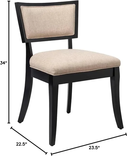 Vista 3 de Modway EEI-4557-BEI - Juego de 2 sillas de comedor tapizadas de tela prístina, color beige