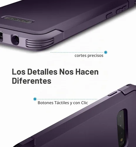 Vista 4 de SURITCH Funda para Samsung Galaxy S10 Plus, [protector de pantalla integrado] Protección completa de 360° de grado militar, a prueba de golpes