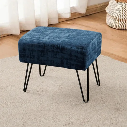Vista 17 de Home Soft Things Otomana rectangular de terciopelo mullido de color verde ágata de 19 pulgadas para sala de estar, banco de entrada de espacio
