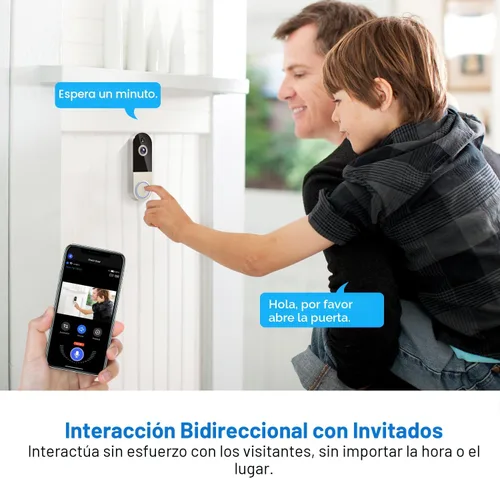 Vista 5 de Timbre inalámbrico de 1080p con receptor, detección humana AI, audio de 2 vías, visión nocturna, almacenamiento en la nube (se vende por separado)