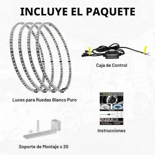Vista 7 de Juego de 4 luces LED blancas de doble fila de 15.5 pulgadas