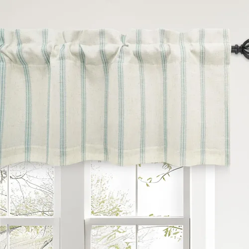 Vista 12 de DriftAway Briony - Cortina opaca con amarre para cocina, ajustable, diseño de globos, líneas texturizadas, estampadas, persianas romanas