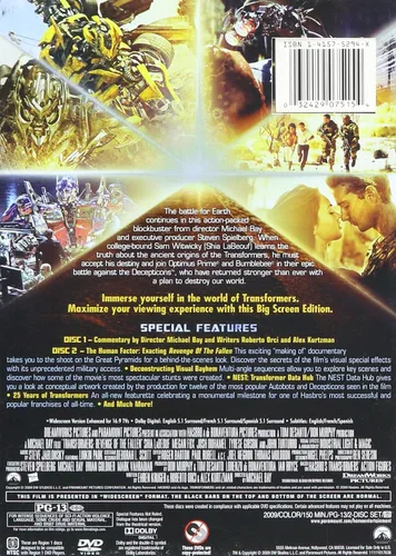Vista 2 de Transformers 2 Revenge Of The Fallen Exclusive Big Screen IMAX Edition 2-Disc Special Collector's Edition Widescreen DVD Featuring The Biggest