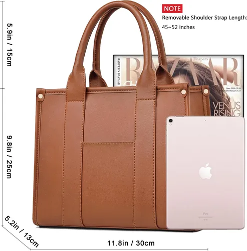 Vista 5 de The Tote Bag - Bolso cruzado para mujer, bolso de hombro, bolsos de mano de piel sintética con asa superior con cremallera
