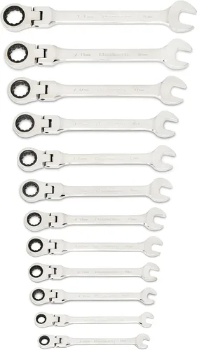 Vista 8 de GEARWRENCH Juego de llaves de trinquete combinadas flexibles de 25 piezas, SAE/MM - 86730