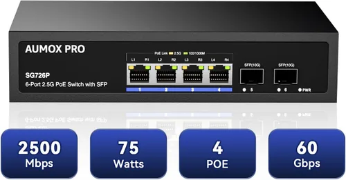 Vista 12 de Conmutador Ethernet Gigabit no administrado de 5 puertos, concentrador de red AUMOX PRO Home, divisor Ethernet de oficina, Plug-and-Play