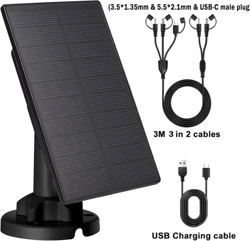 Vista 3 de Panel solar de cámara de sendero, mini cargador de batería solar DC 12V/1A 6V/1.5A batería de litio recargable incorporada de 5000 mAh, accesorio