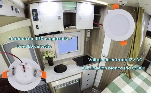 Vista 5 de DC - Lámpara de techo empotrable LED de 12 V, 3 W, panel delgado, luces LED de bajo voltaje, tamaño de corte de 2.5 pulgadas, blanco frío 6500 K