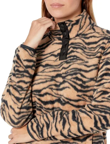 Vista 3 de Tienda Essentials - Chaqueta de forro polar, de corte holgado, con cuello alto y bolsillos para mujer